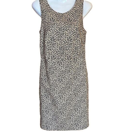 J. Crew Factory Womens Dress Size 4 Cheetah Print Sleeveless Sheath Cotton Lined - Picture 1 of 7
